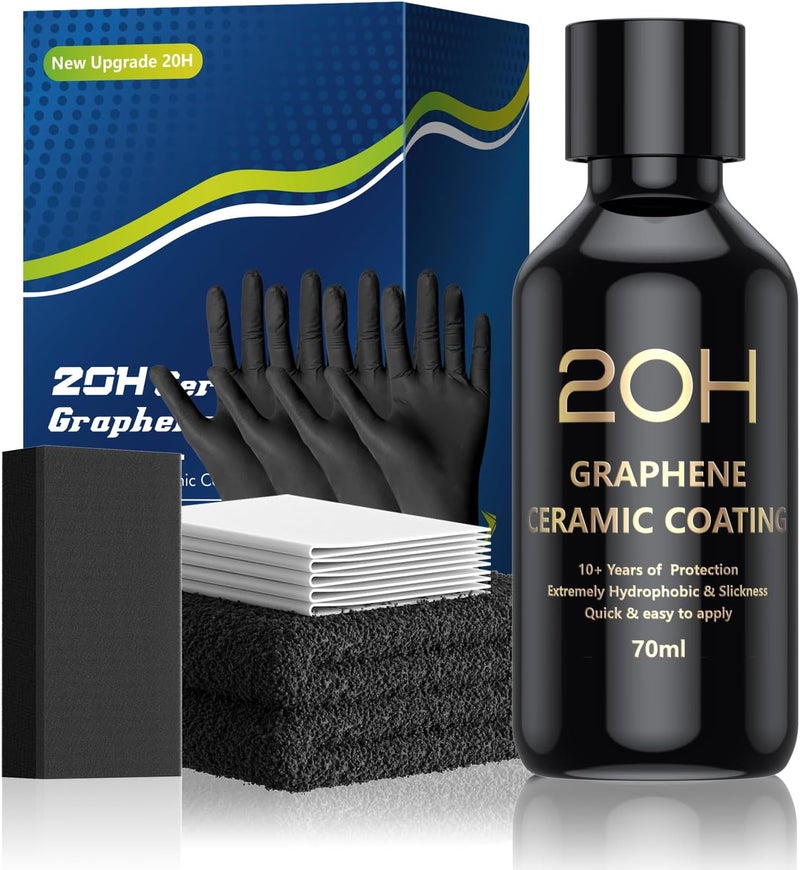 DRONAR 20H Advanced Graphene Ceramic Coating for Cars (70ml) - Car Detailing Kit, 10+ Years of Long Lasting Protection, Apply After Car Wash & Paint Correction, Ultra High Gloss - Image 1